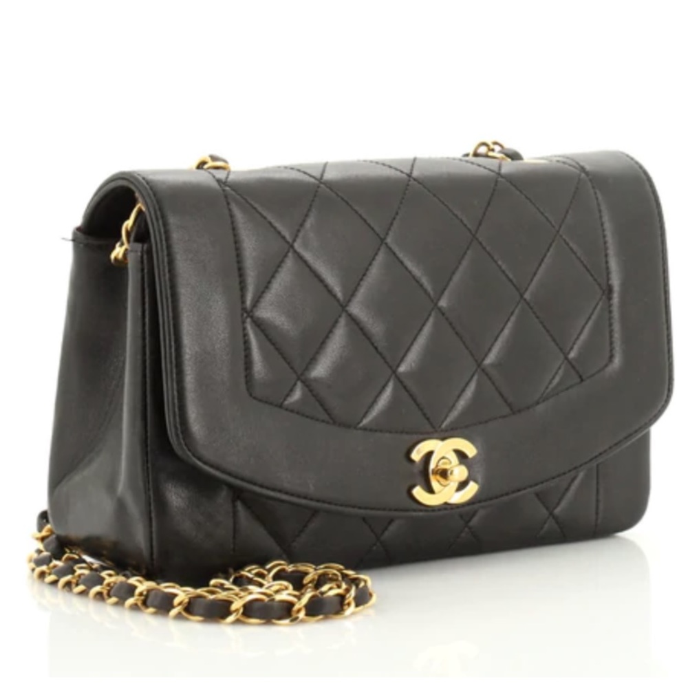 Vintage Diana Flap Bag Quilted Lambskin Small